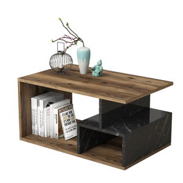 Hanah Home Arte 2040 Mesa de centro Nogal oscuro y mármol negro